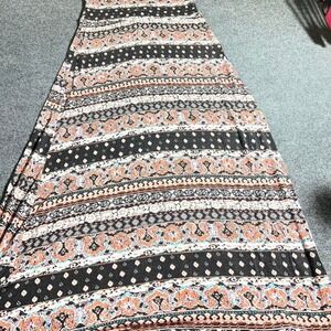 Cantata‎ USA Womens Medium Boho Paisley Geometric Print Jersey Knit Maxi Skirt